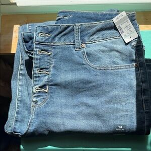 Maurices Light and Dark Blue High-Rise Jeans Button Fly NWT